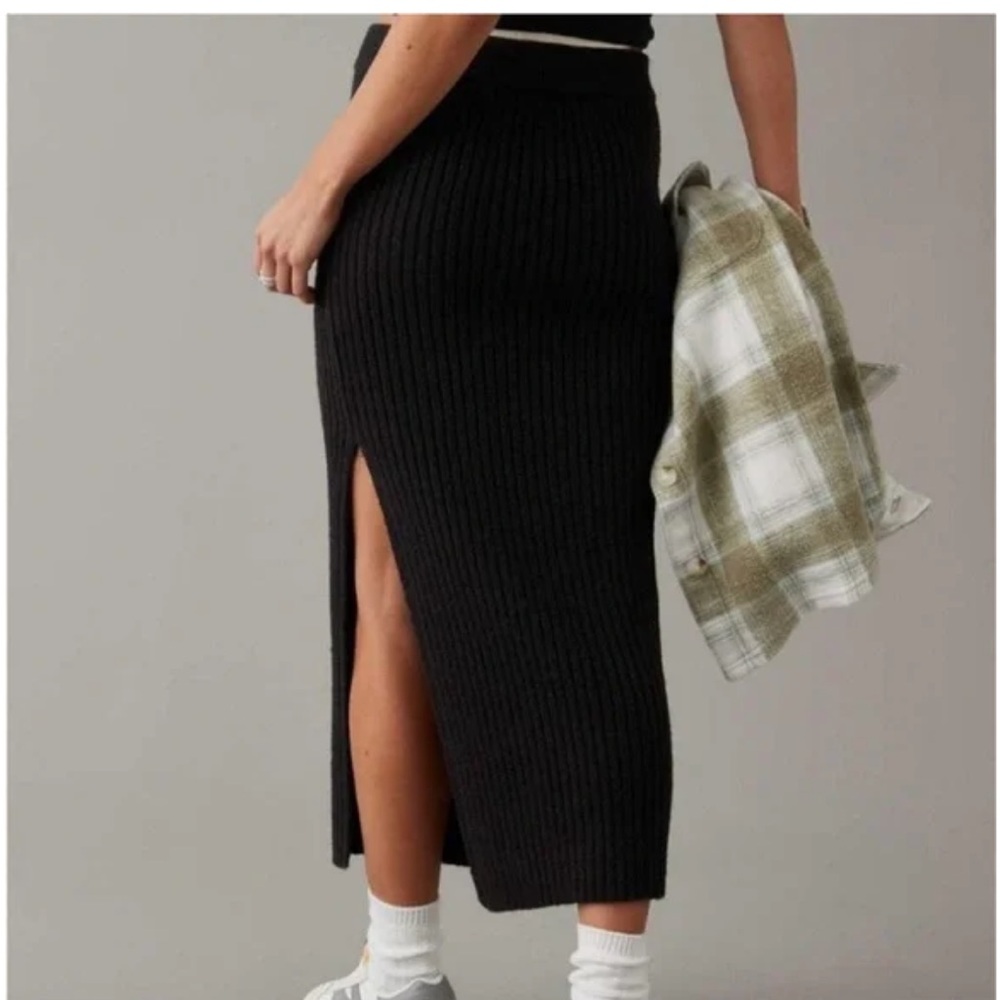 American Eagle brown midi knit skirt size XS